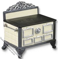 (image for) Dollhouse Scale Model White Porcelain Stove