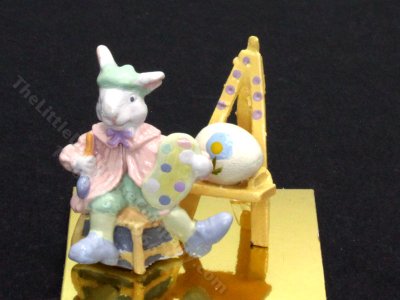 (image for) Dollhouse Miniature Bunny Artist and Easel