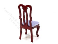 (image for) Vintage Miniature Velvet Side Chair for Dollhouses, Mahogany
