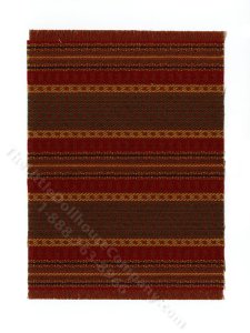 (image for) Miniature Red/Gold/Olive Striped Rug for Dollhouses