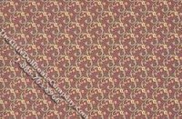 (image for) Dollhouse Scale Model Wallpaper Yellow Flowers on Maroon