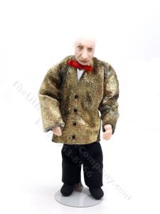 (image for) Miniature Handcrafted Vintage Elder Man in Gold by Detta's Darling Dolls