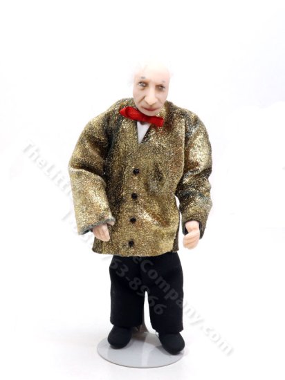 (image for) Miniature Handcrafted Vintage Elder Man in Gold by Detta's Darling Dolls