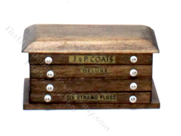 (image for) Vintage Miniature Sewing Storage Box for Dollhouses