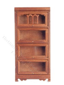 (image for) Miniature Walnut Barrister Bookshelf for Dollhouses