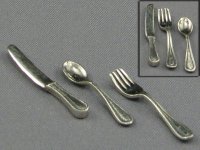 (image for) Miniature Sterling Silver Cutlery Set by Don Henry