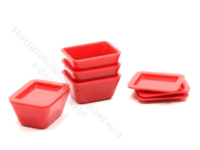 (image for) Miniature Red Tupperware Container for Dollhouses (1 pc.)
