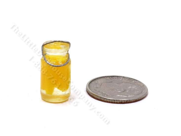 (image for) Miniature Glass Jar of Pineapple Spears for Dollhouses