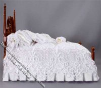 (image for) Miniature 4 Post Bed w/Pillows & Lace Covers by Serena Johnson