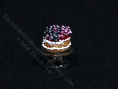 (image for) 1:24 Scale Miniature Mixed Berry Cake for Dollhouses