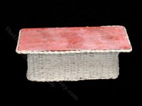 (image for) Miniature White Wicker Coffee Table for Dollhouses