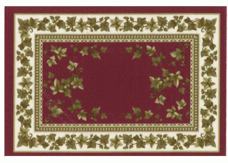 (image for) Miniature Extra Small Scale Red Rug with Ivy