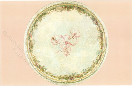 (image for) Miniature Circle Ceiling Cherubs & Flowers Mural for Dollhouses