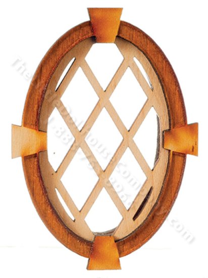 (image for) Dollhouse Oval Diamond Grid Keystone Window