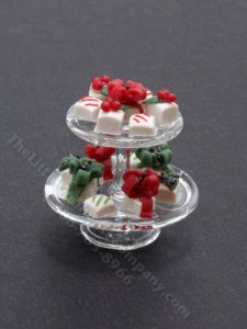 (image for) Miniature Petit Fours on a Tiered Pedestal for Dollhouses
