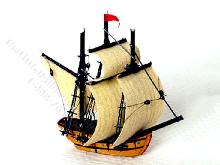 (image for) Miniature Galleon Ship Model for Dollhouses