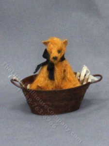 (image for) Miniature Blonde Stuffed Bear in a Tub by Betty Miniature