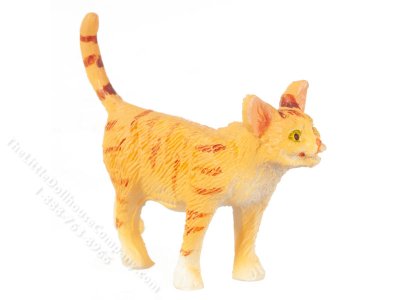 (image for) Miniature Standing Orange Cat for Dollhouses