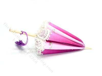 (image for) Miniature Parasol for Dollhouses - Pink Stripe