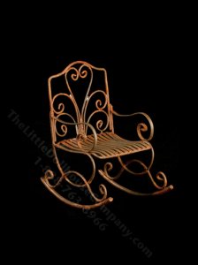 (image for) Miniature Rusted Wire Rocking Chair for Dollhouses