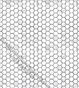 (image for) White Hexagon Tile Pattern Miniature Wallpaper for Dollhouses