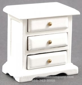 (image for) Dollhouse Scale Model White Nightstand