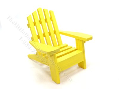 (image for) As Is Miniature Playscale Yellow Adirondack Chair for Dollhouses