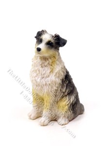 (image for) Miniature Blue Australian Shepherd w/ Docked Tail for Dollhouses