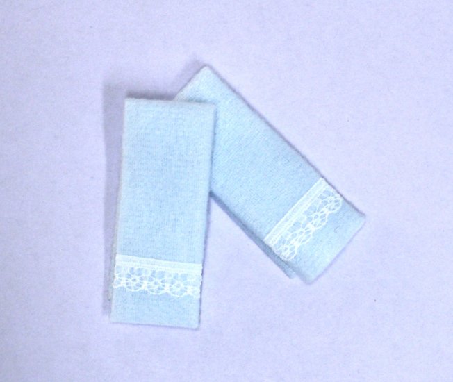 (image for) Miniature Blue Lace Trim Towel Set For Dollhouses