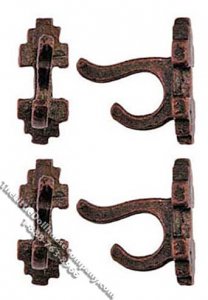 (image for) Miniature Oil Rubbed Bronze Coat Hooks for Dollhouses (4/pk)
