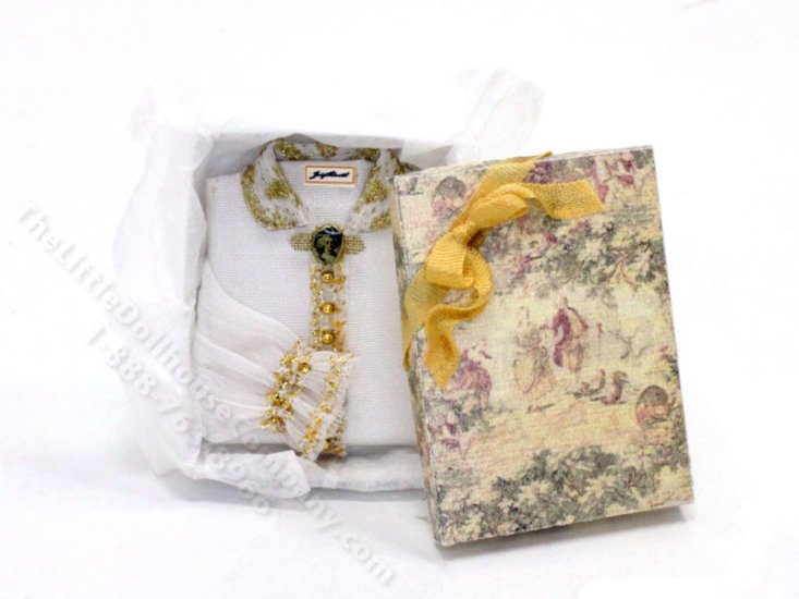 (image for) Miniature White and Gold Blouse by Judith Blondell