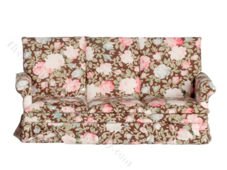 (image for) Miniature Floral Sofa for Dollhouses