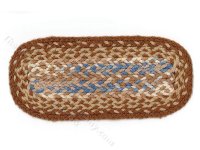 (image for) Miniature Oval Brown and Blue Braid Runner Rug for Dollhouses