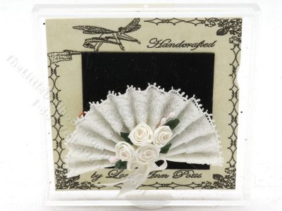 (image for) Miniature White Handheld Fan by Lori Ann Potts