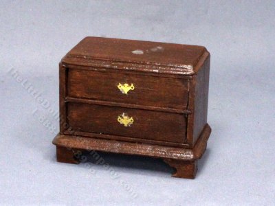 (image for) Miniature Walnut Nightstand for Dollhouses