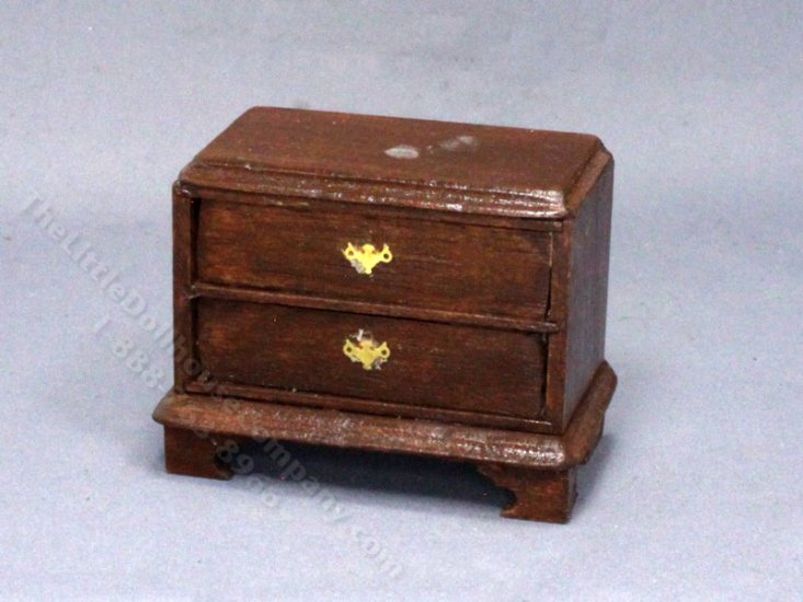 (image for) Miniature Walnut Nightstand for Dollhouses