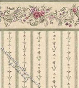 (image for) Dollhouse Scale Model Wallpaper Williamsburg Stripe Pattern