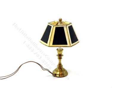 (image for) Miniature 12v Large Table Lamp for Dollhouses - Black