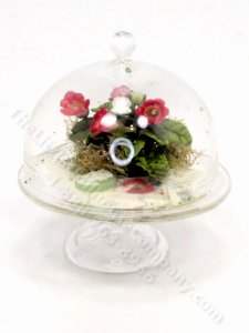 Miniature Glass Cloche Terrarium for Dollhouses (image for) Miniature Glass Cloche Terrarium for Dollhouses