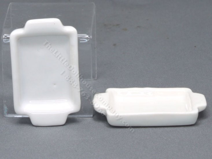 (image for) Miniature White Ceramic Rectangular Serving Tray