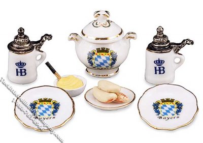 (image for) Miniature Bavarian Lunch Set for Dollhouses