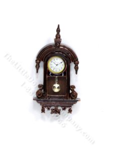 (image for) Miniature Wood-look French Wall Clock for Dollhouses