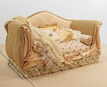 (image for) Miniature Yellow Sofa with Pillows and Blanket by Serena Johnson