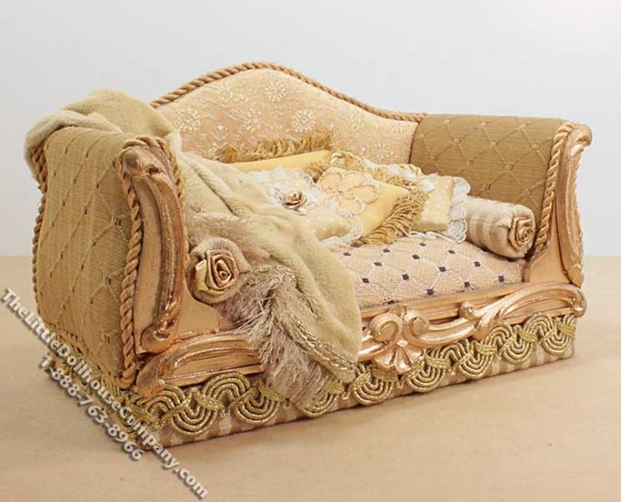 (image for) Miniature Yellow Sofa with Pillows and Blanket by Serena Johnson