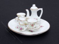 (image for) Miniature Playscale Floral Tea Set for Dollhouses