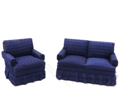 (image for) Miniature Navy Sofa and Armchair
