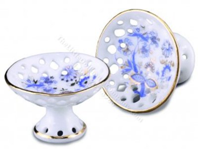 (image for) Miniature Blue Onion Bowl on Stand (2pc)