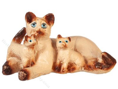 (image for) Miniature Siamese Cat and Kittens for Dollhouses