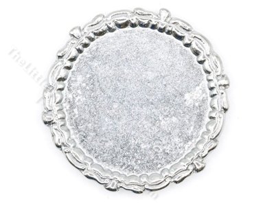 (image for) Miniature Silver Round Plate For Dollhouses