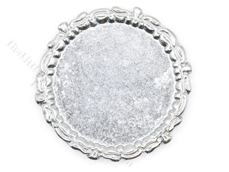 (image for) Miniature Silver Round Plate For Dollhouses